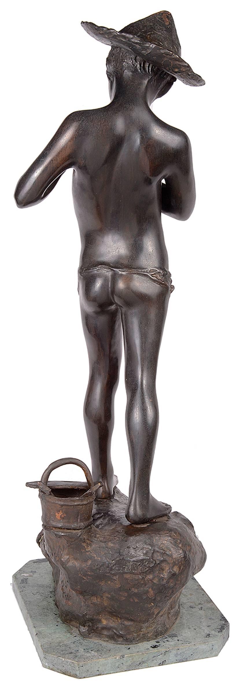 statua pescatore bronzo