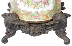 Pair of 19th Century Chinese Rose Medallion Vases or Lamps