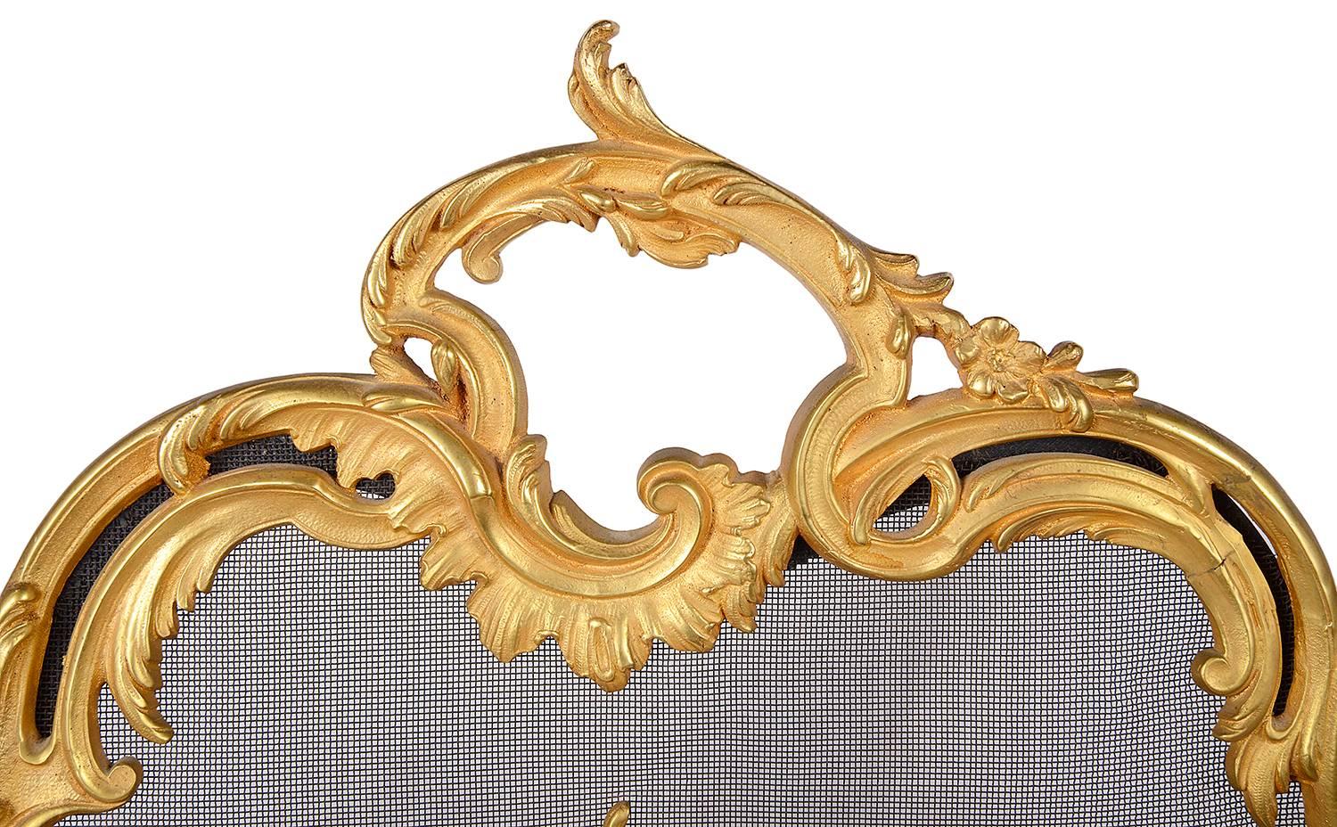 19th Century Louis XVI Style Ormolu Fire Screen