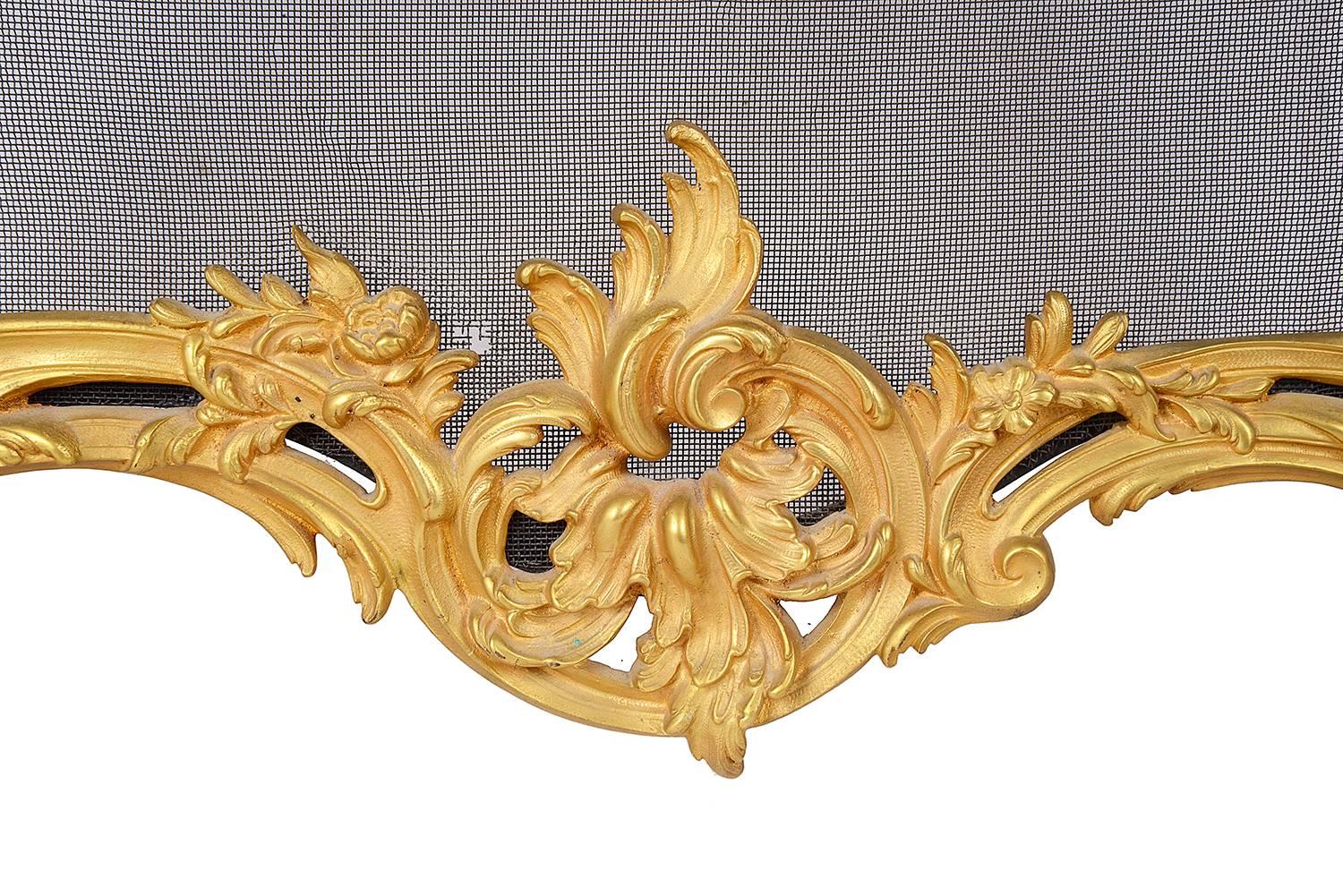Louis XVI Style Ormolu Fire Screen In Excellent Condition In Brighton, Sussex
