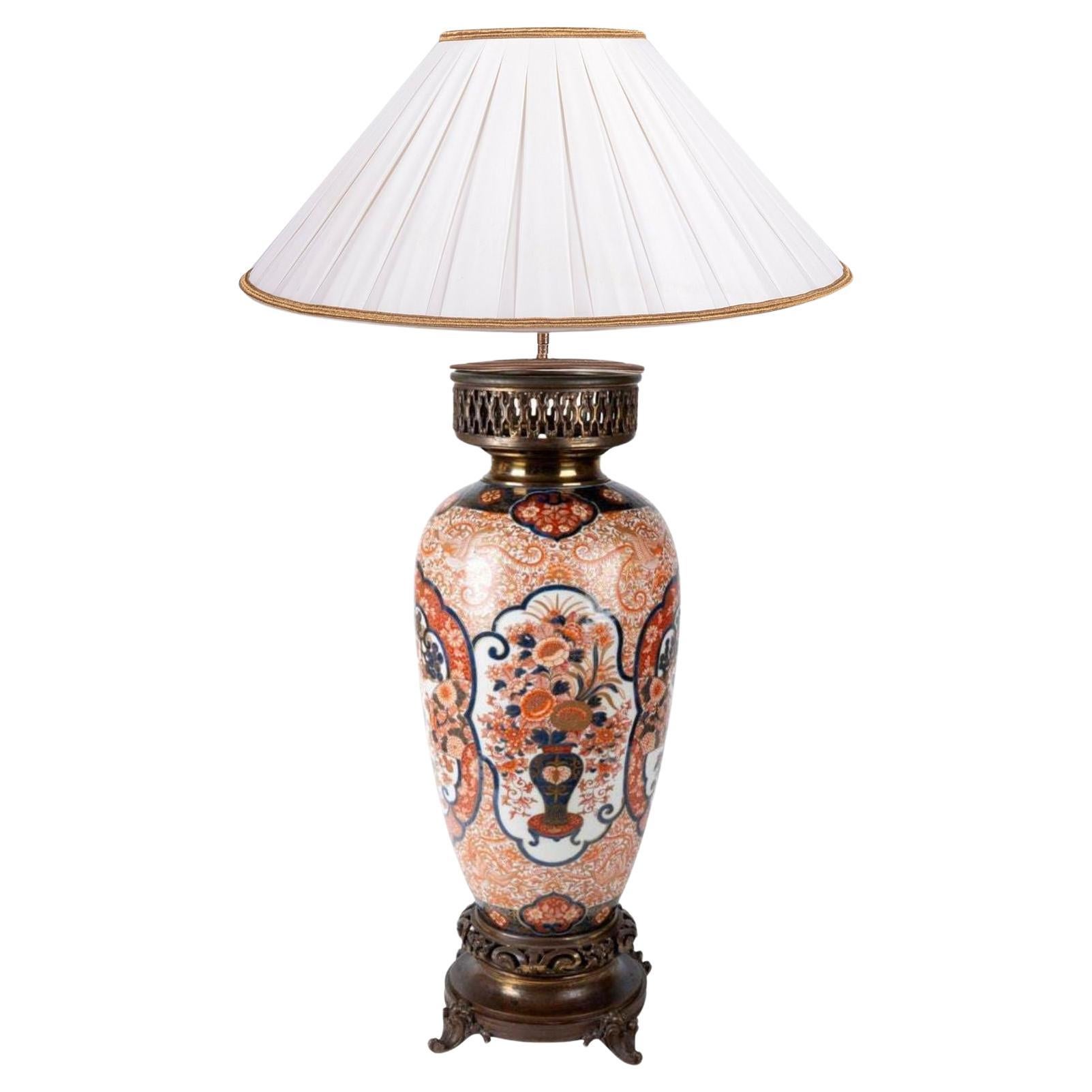 19th Century Japanese Imari Vase or Lamp For Sale