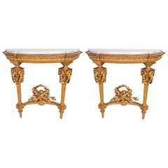 Pair of 19th Century French Carved Giltwood Console Tables