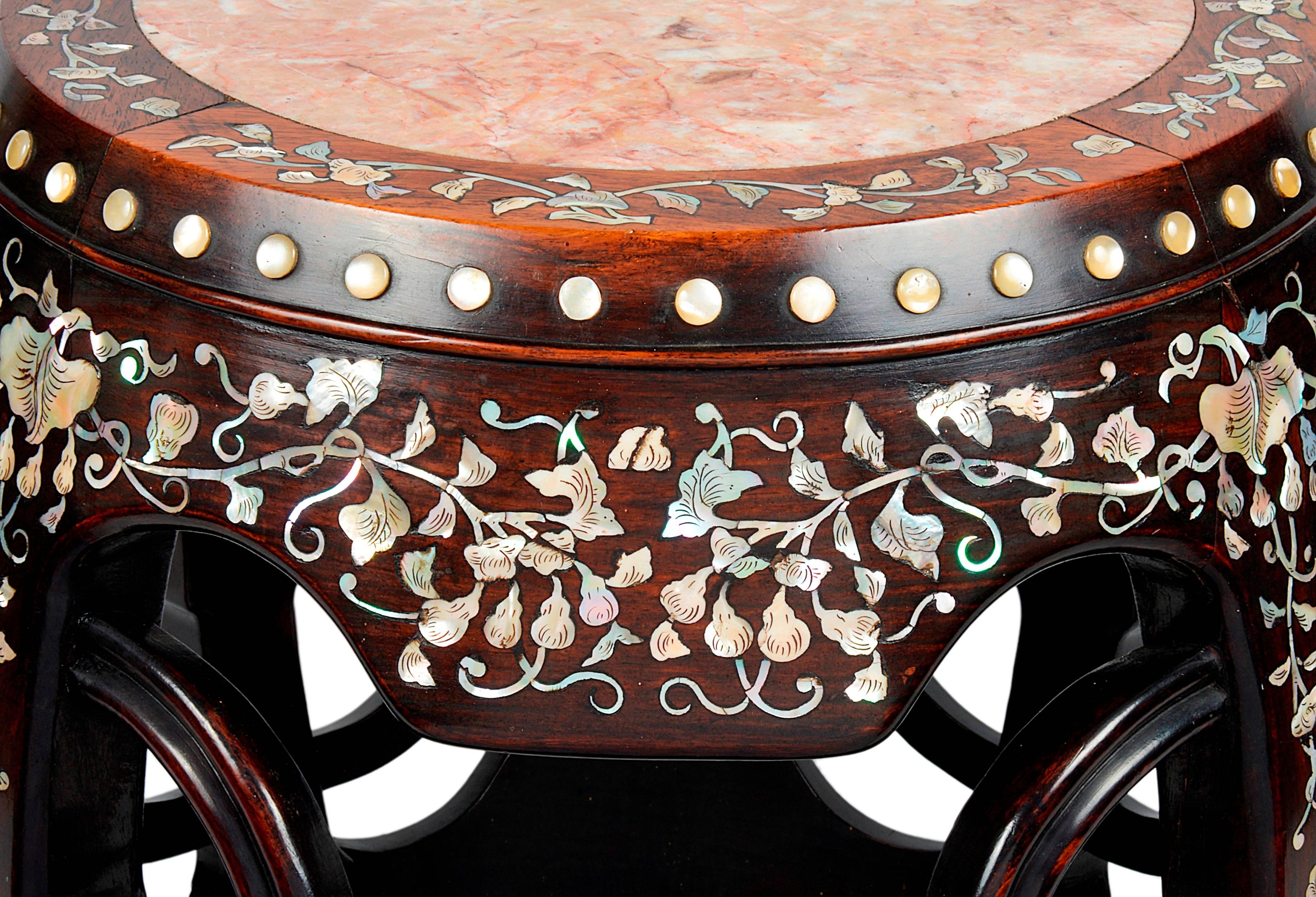 mother of pearl garden stool