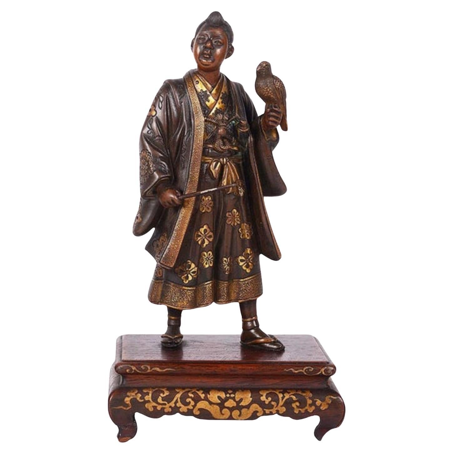 Pareja de estatuas japonesas de bronce miyao, Periodo Meiji