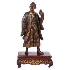 Paire de statues japonaises en bronze Miyao, période Meiji