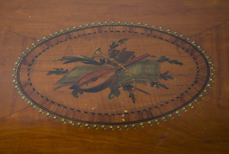 English Pair of 19th Century Satinwood Console Tables