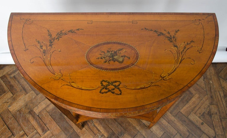 Pair of 19th Century Satinwood Console Tables 1