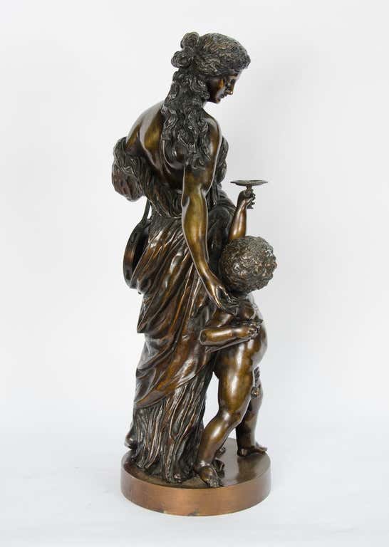 Cast Large classical 19th Century Bronze Statue For Sale