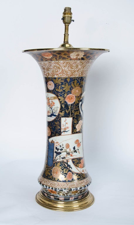 Porcelain Pair of 18th Century Japanese Imari Vases Turned Lamps