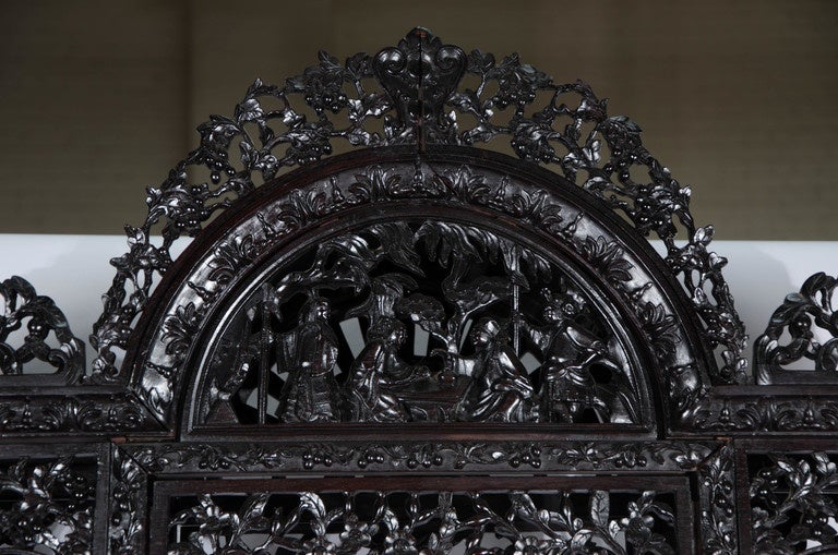 Carved 19th Century Chinese Hardwood Shelves