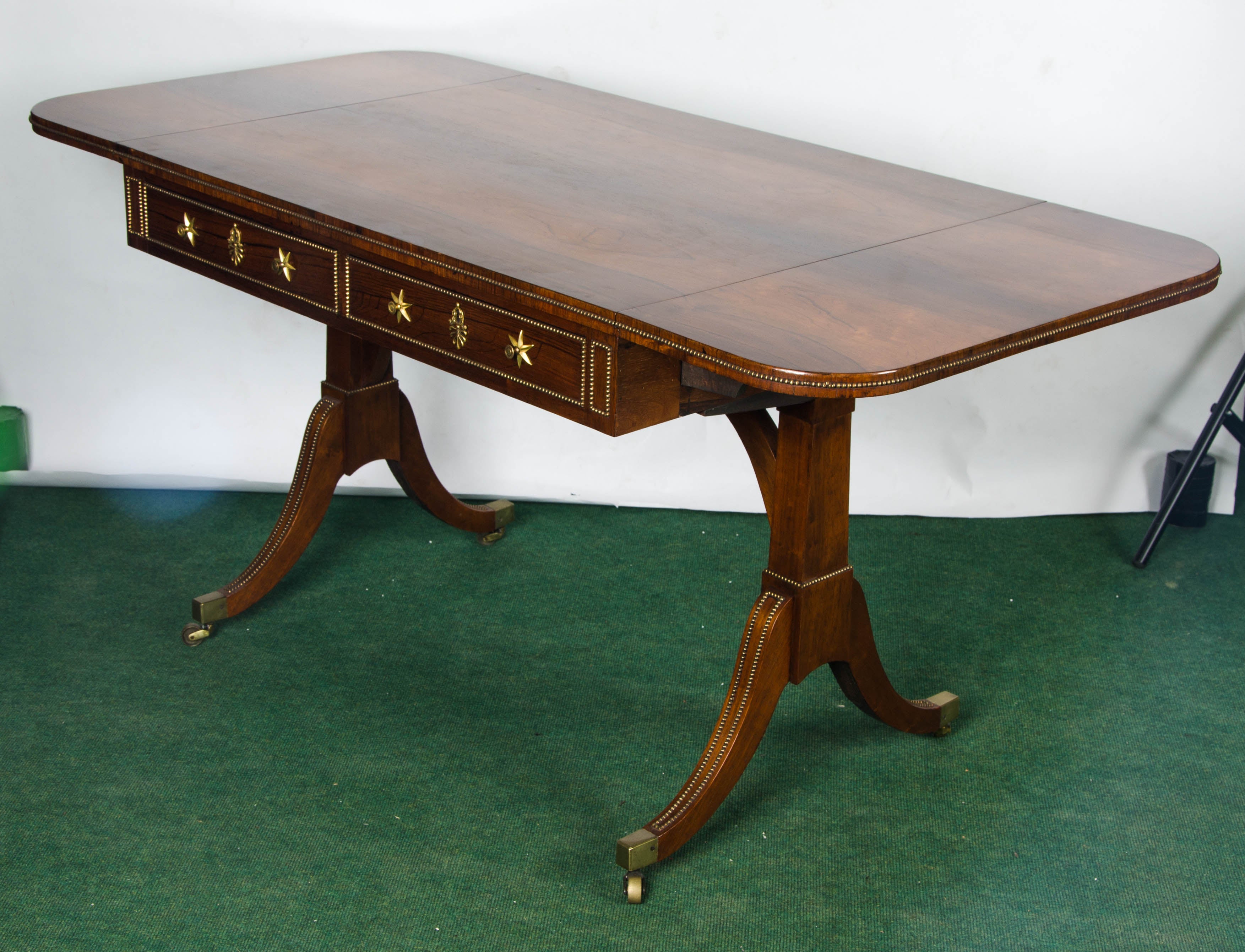 English Pair of Regency Period Rosewood Sofa Tables For Sale