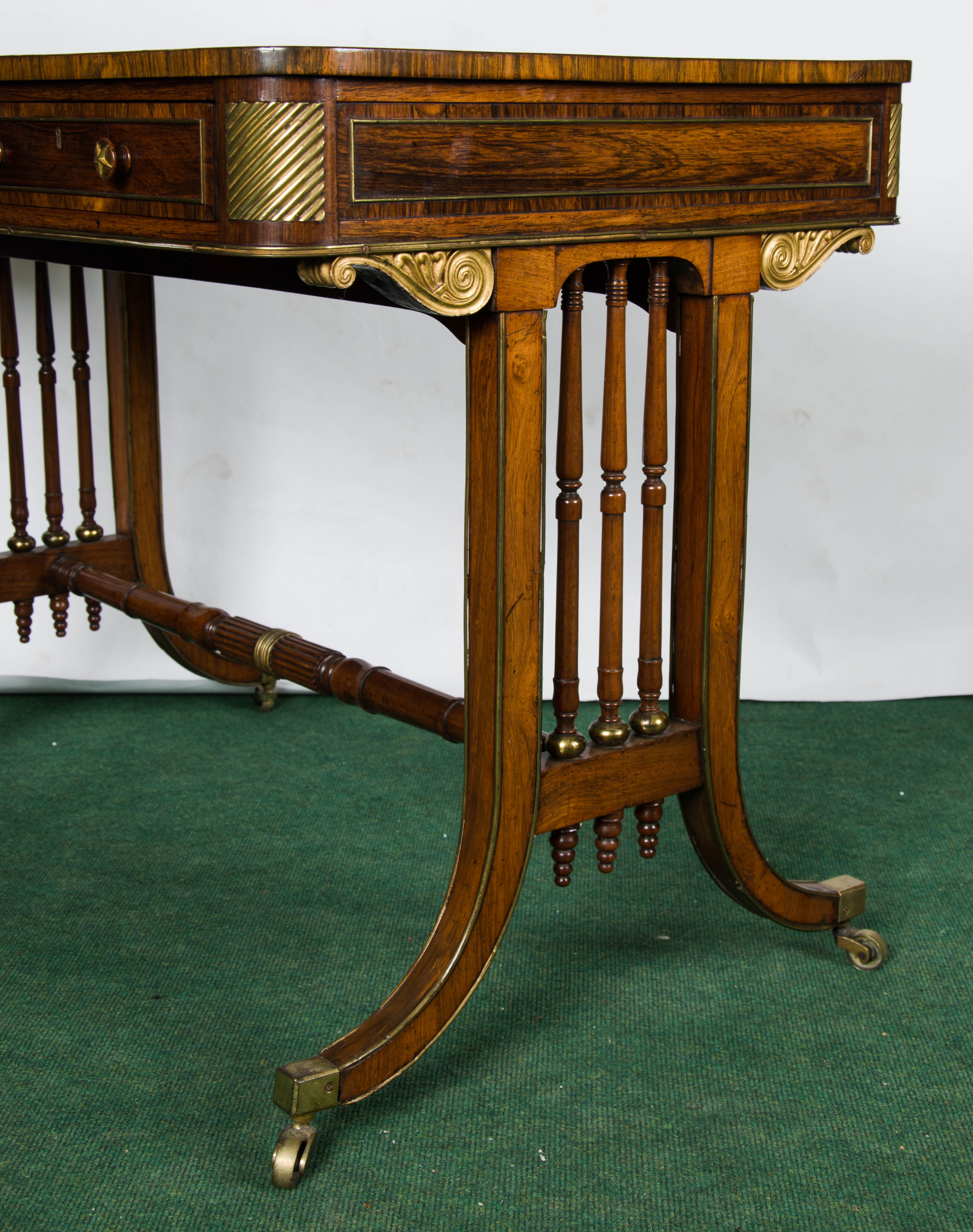 Regency Period ormolu mounted, Library Table, circa 1820 36
