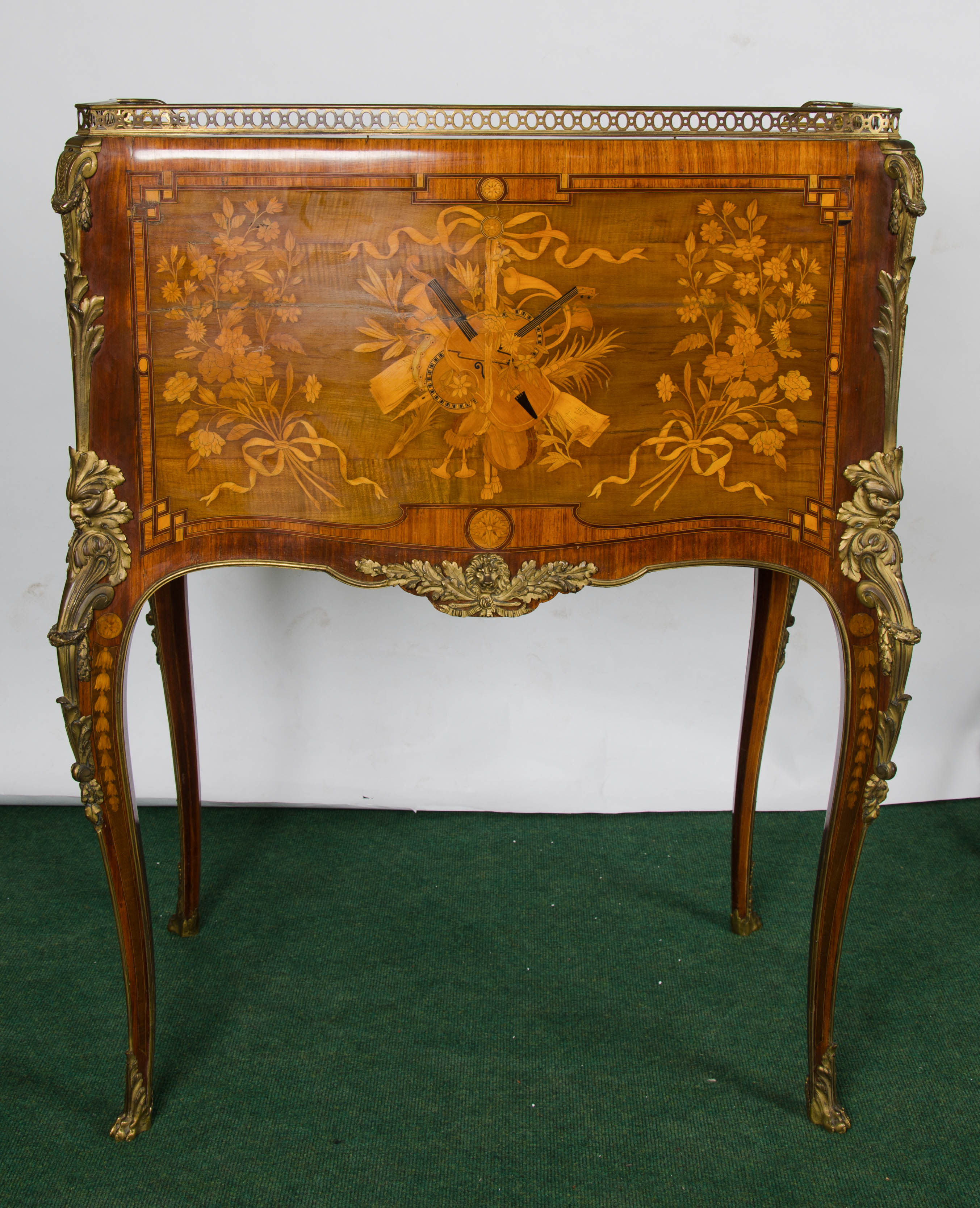 Late 19th Century French 19th Century Marquetry Bureau de Dame  For Sale