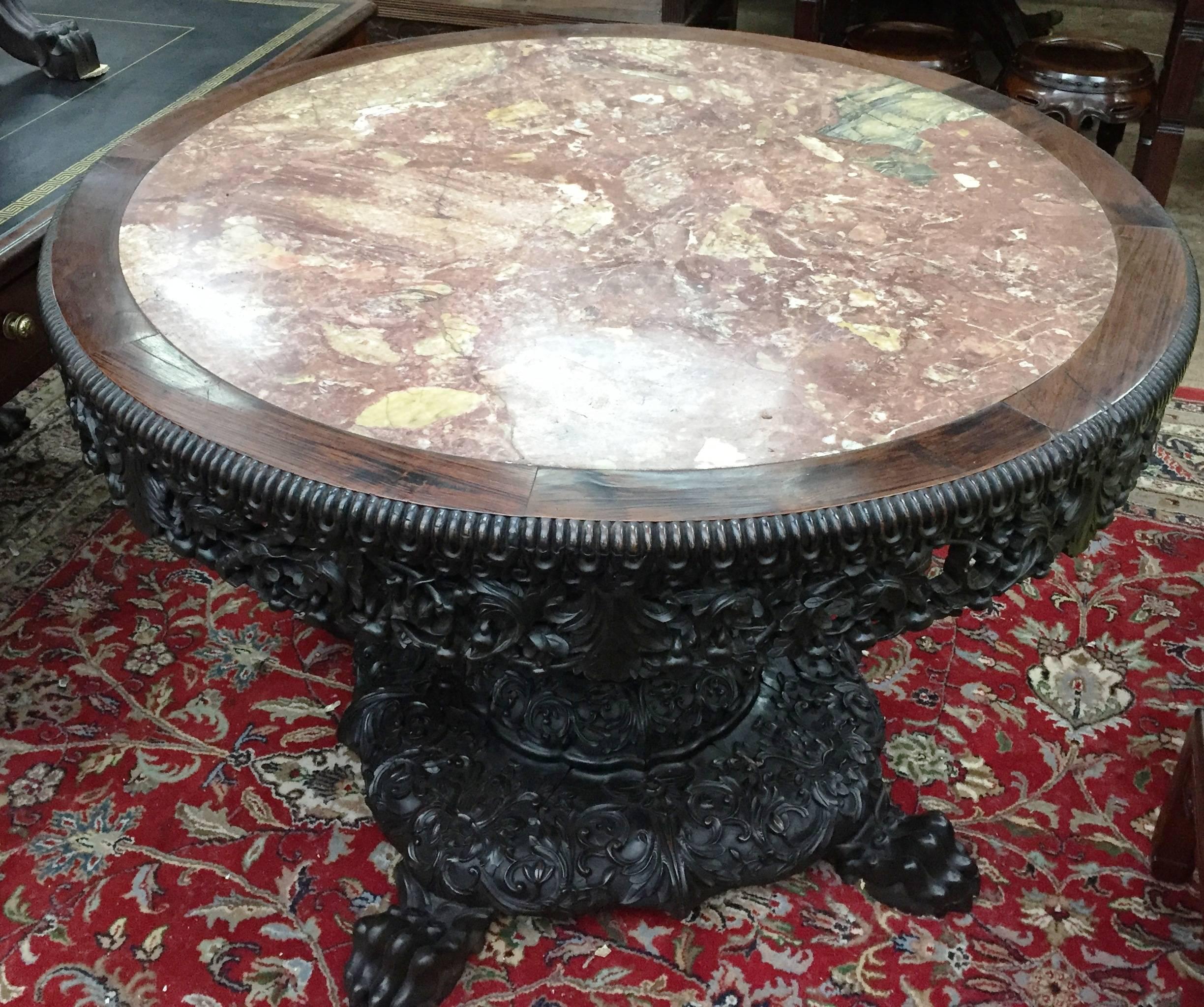 19th Century Chinese Hardwood Centre Table In Good Condition In Brighton, Sussex