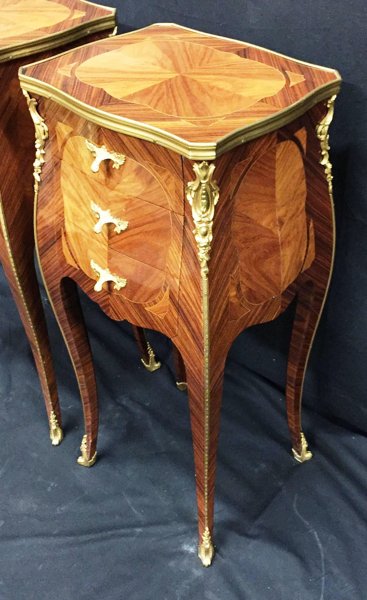 French Pair Louis XV Style Side Tables