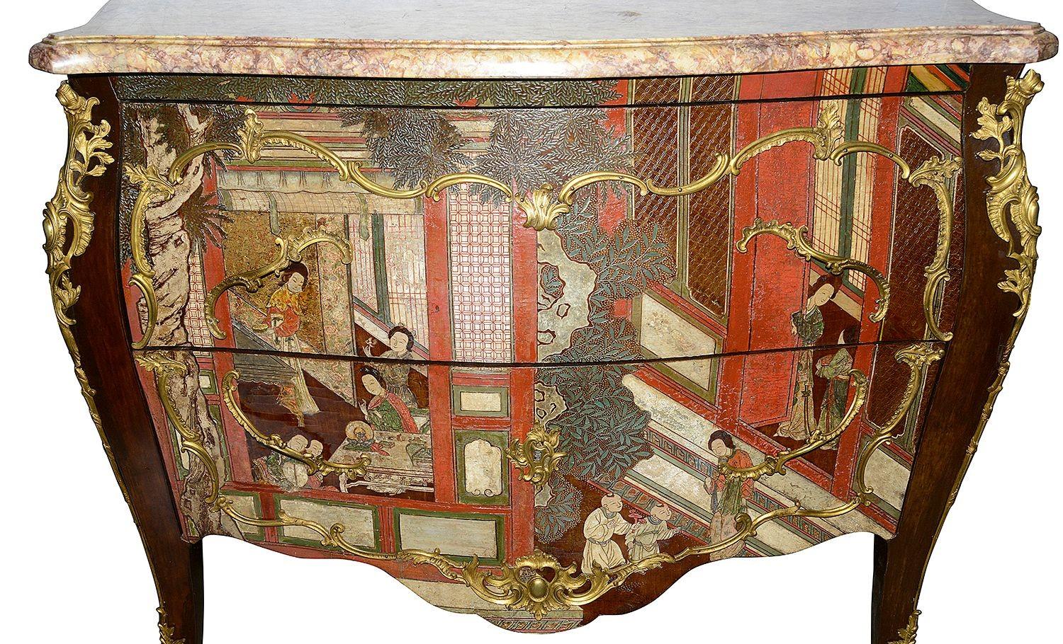 Francese Commodo laccato in stile Chinoiserie del XVIII secolo. in vendita