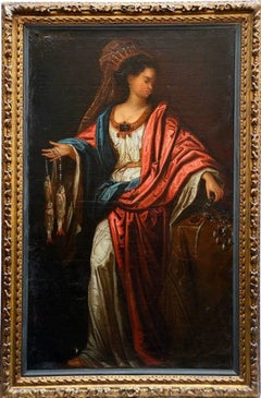 Pair C18th paintings of the Siblys, Cumae + Delphi.