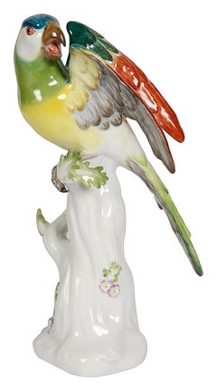 Late C19th Meissen Parrot, 26cm