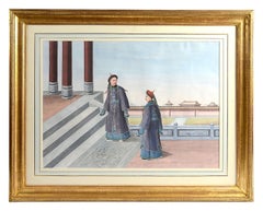 An enchanting set of 4 Chinese Canton watercolours, circa 1820.