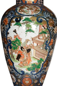 Grande paire de vases Imari à couvercle, XIXe siècle, 4'3"
