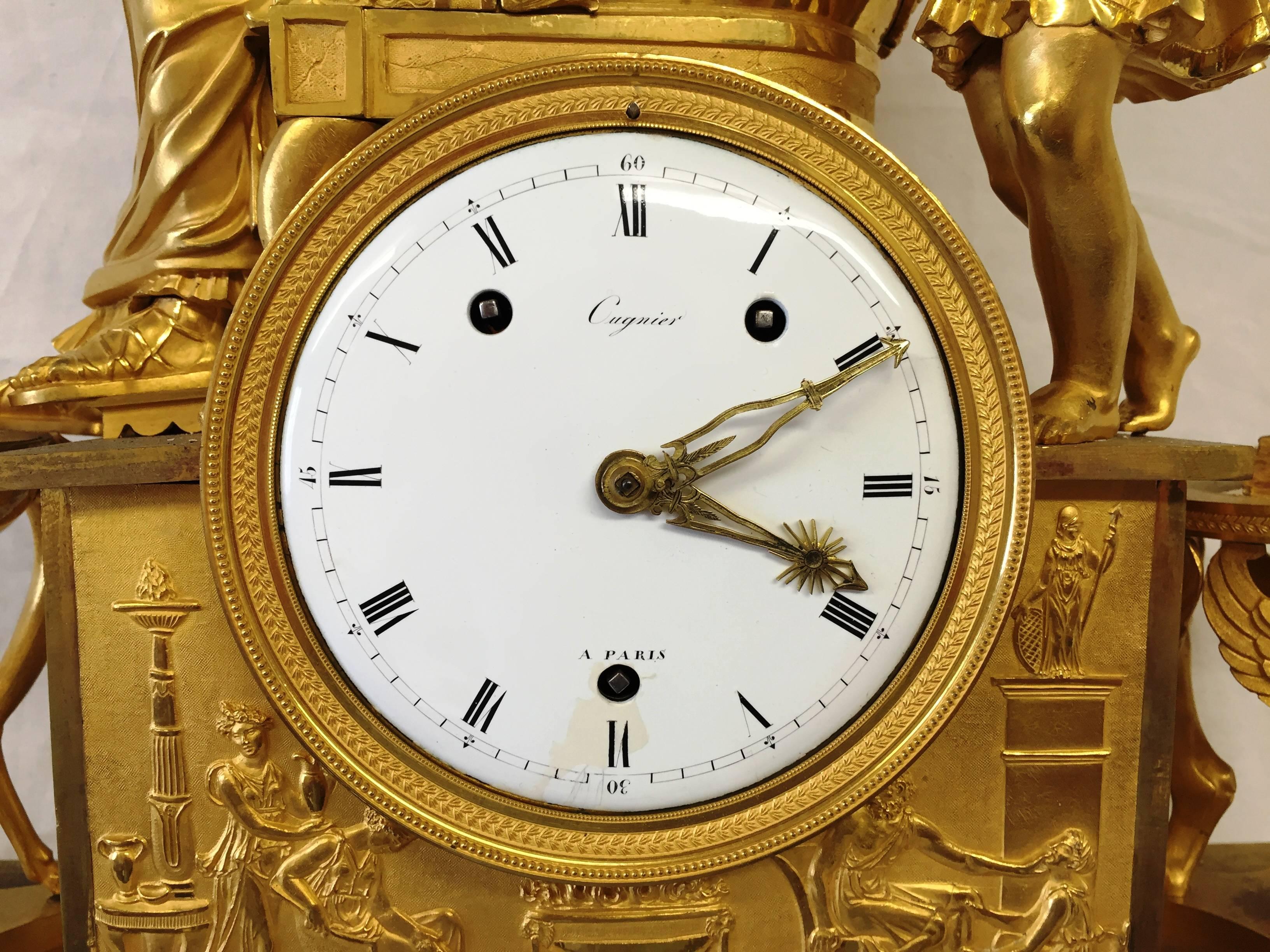 French Empire Period Mantel Clock
