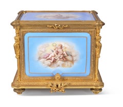 C19th Sevres style porcelain decanter set.