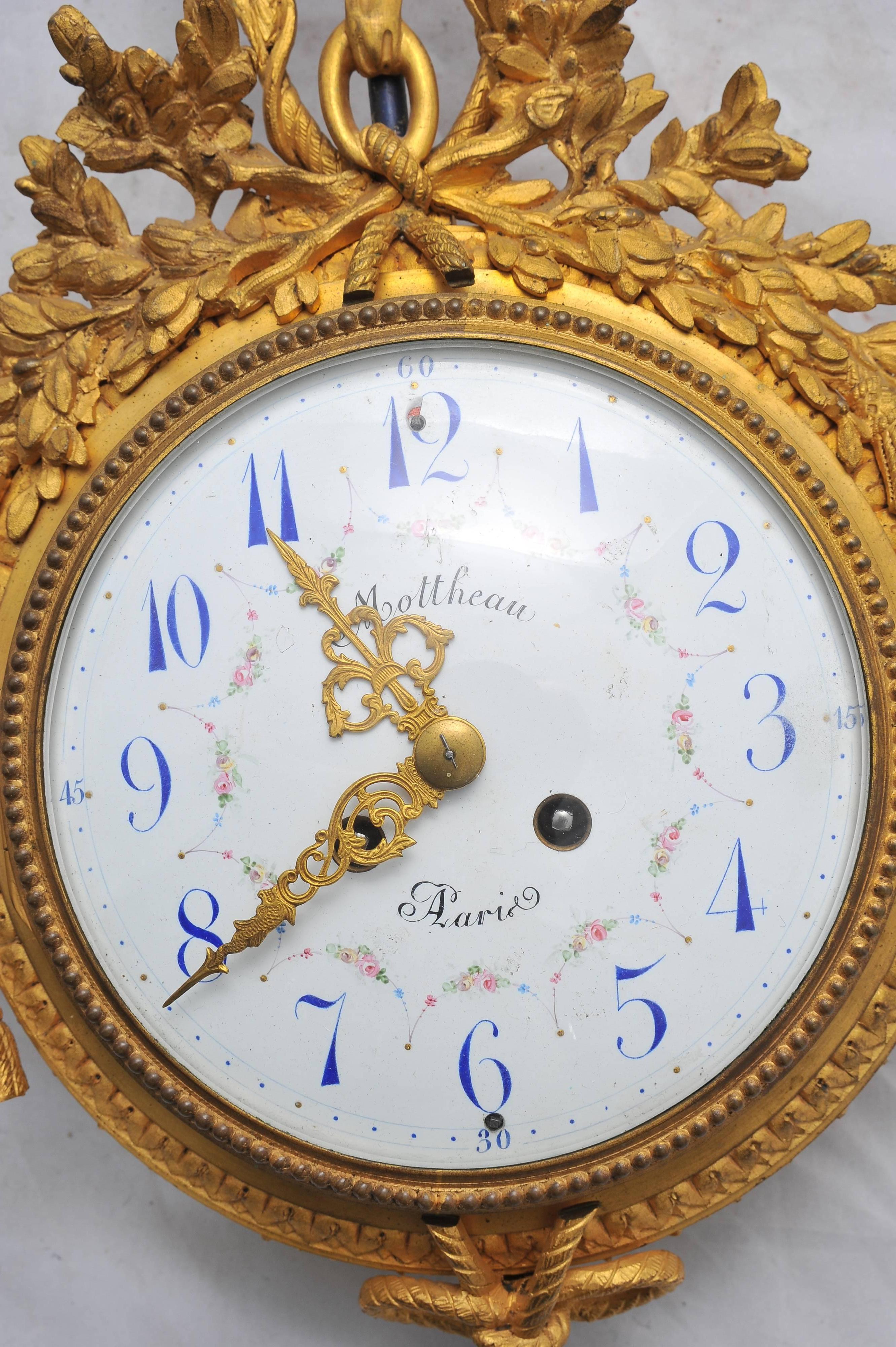 Ormolu French 19th Century Wall Clock