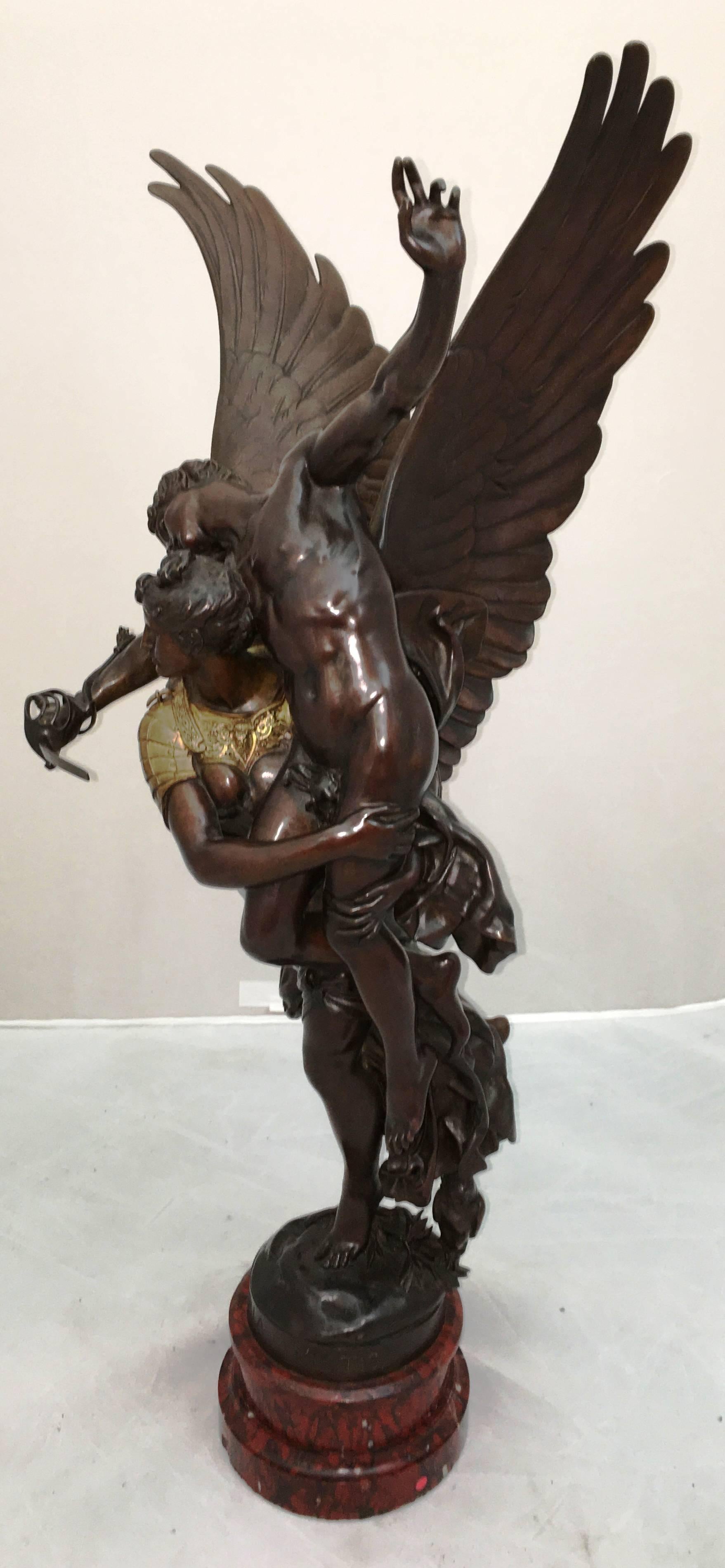 19th Century 'Gloria Victis' Bronze Statue In Excellent Condition In Brighton, Sussex