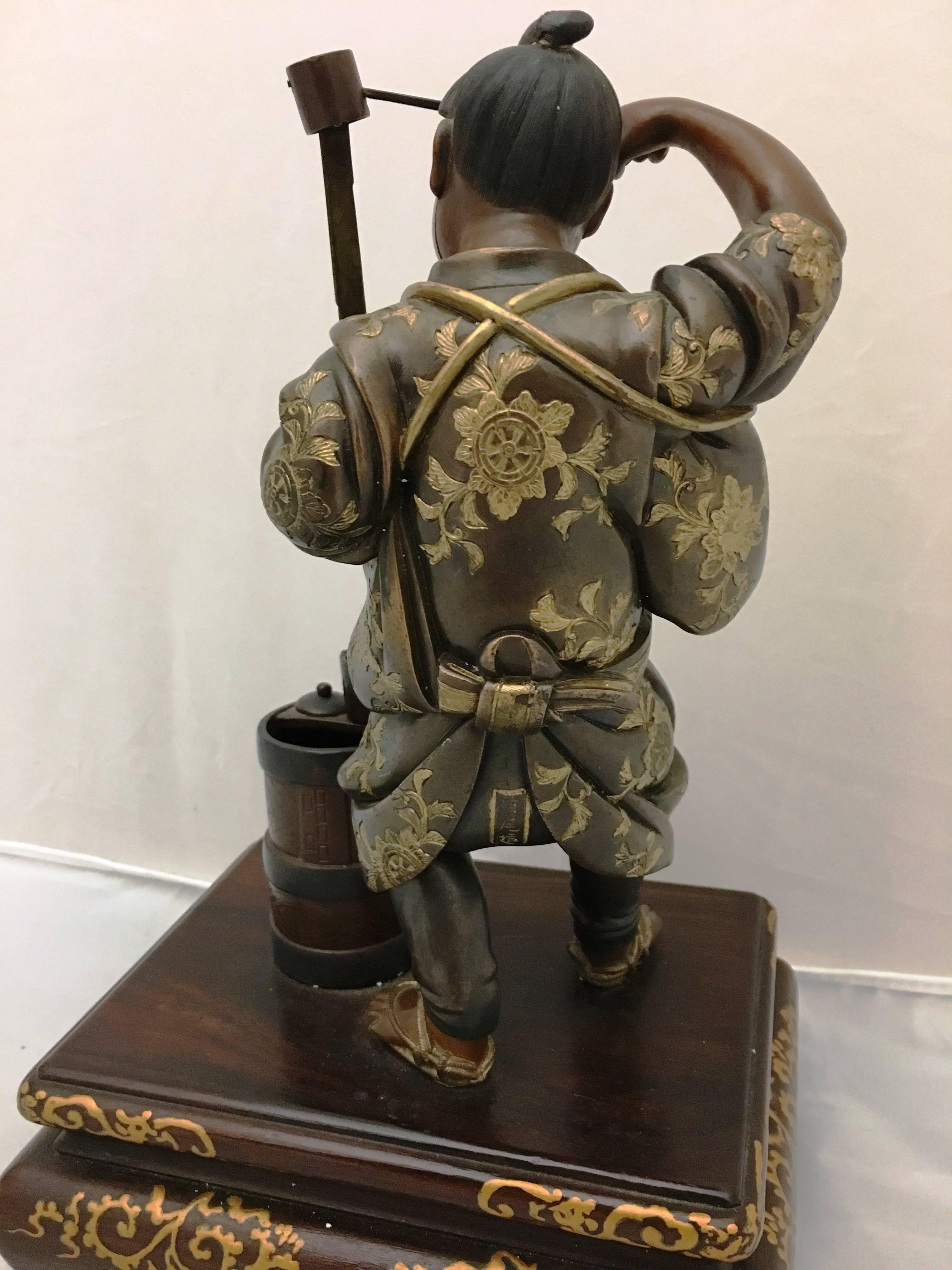 Cast Japanese Meiji Period Bronze Man
