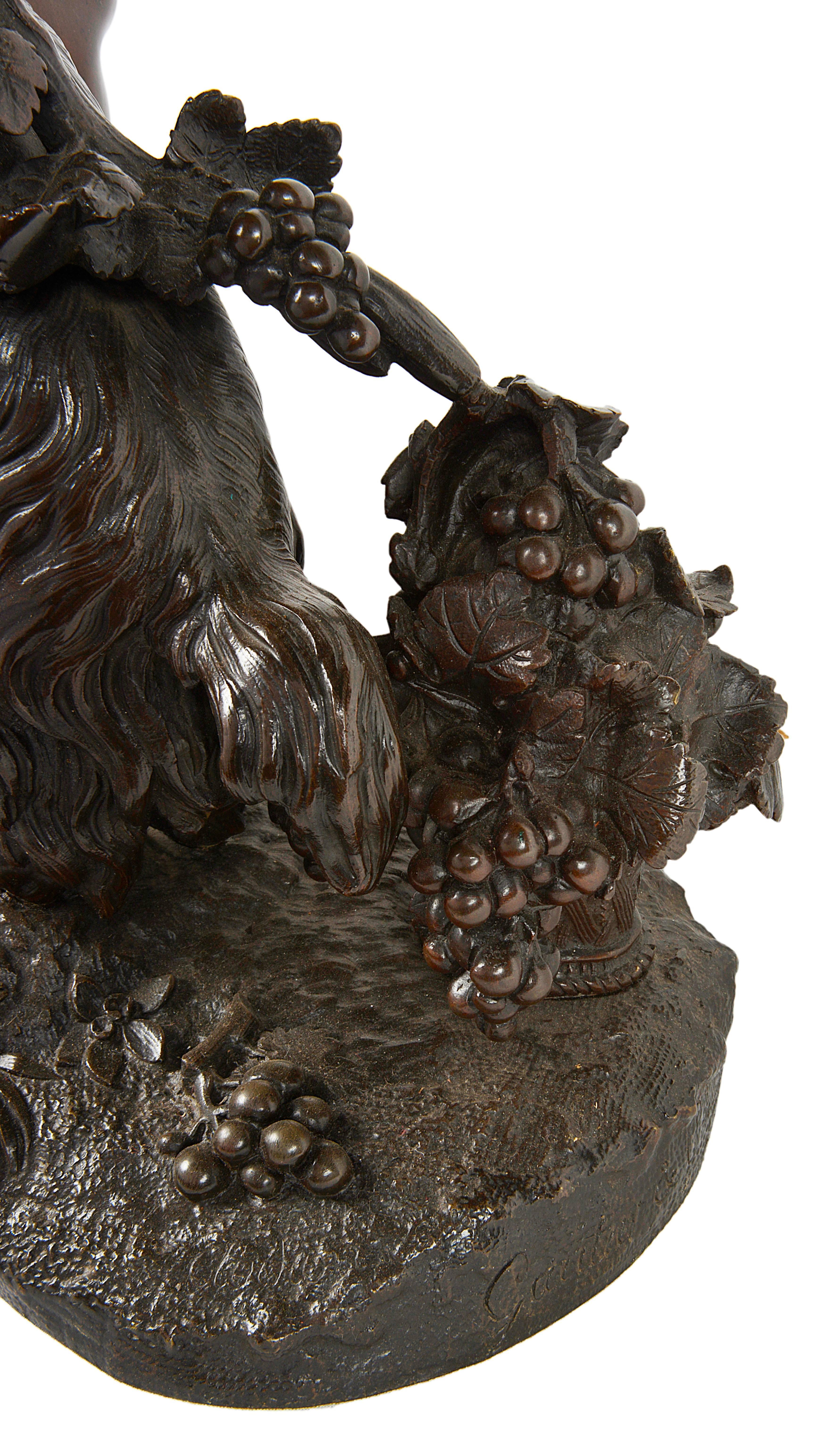 Classical 19th Century Bacchus Bronze Group In Good Condition For Sale In Brighton, Sussex