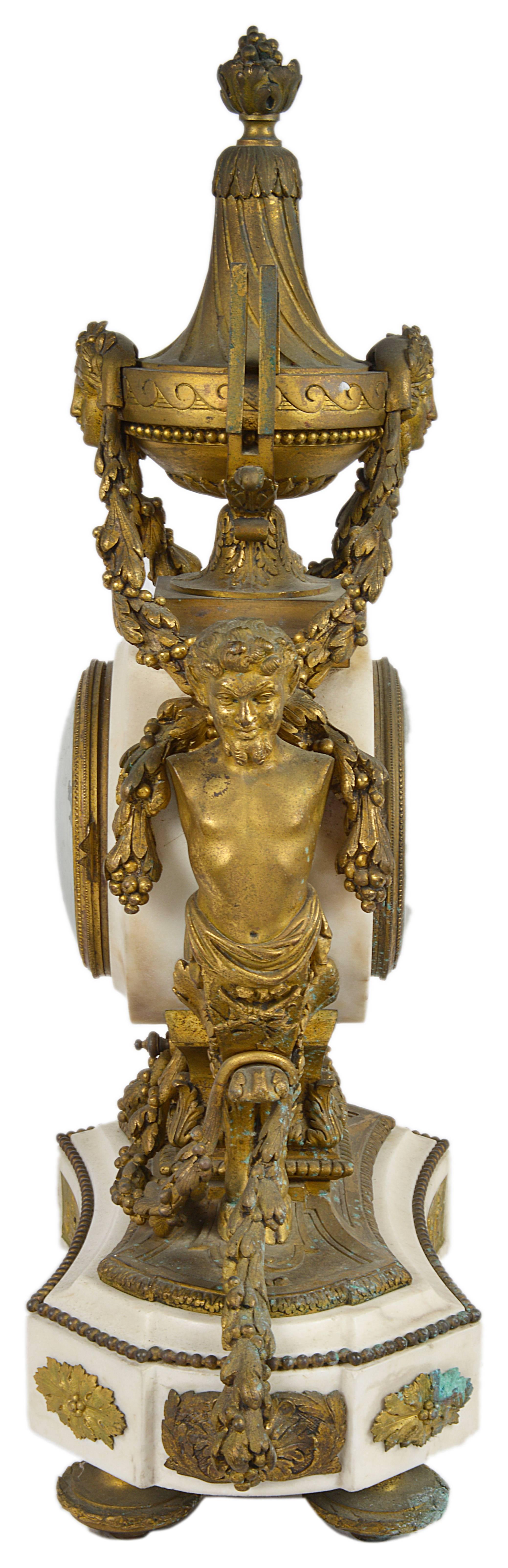 French Raingo Fres, Paris. Louis XVI Style Mantel Clock For Sale