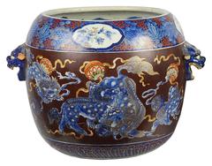 Pair of Large Japanese Fukagawa Jardinières, 19th Century