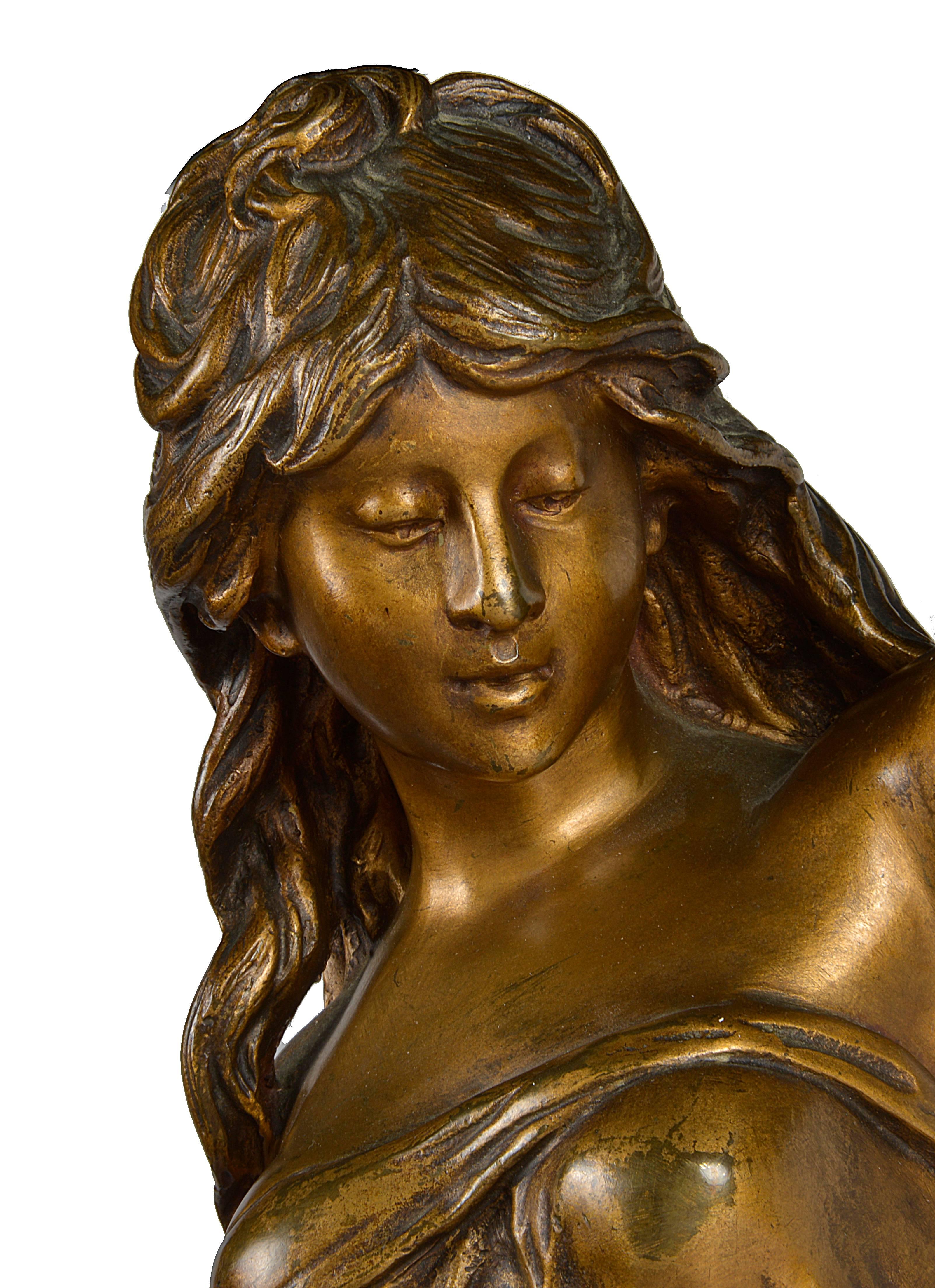 Français Auguste Moreau, statue en bronze du Char DAurore Le Chariot d'Aratrice en vente