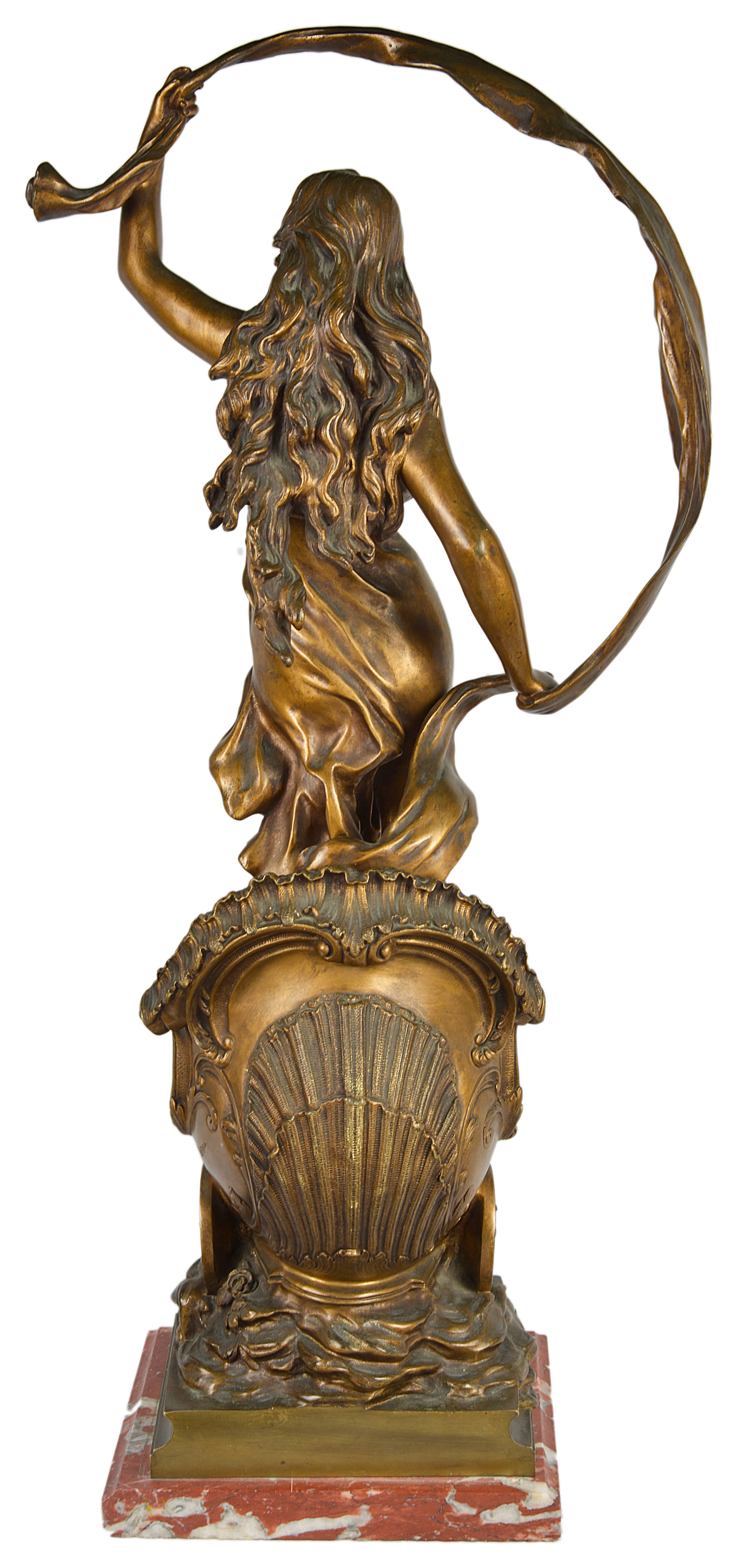 Gilt Auguste Moreau, Bronze Statue of Le Char D’Aurore ‘The Chariot of Aurora’ For Sale