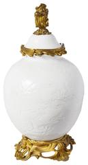 Antique Chinese Blanc de Chene Lidded Vase