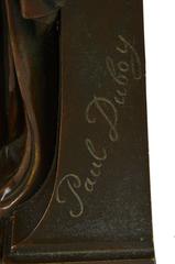 Classical Antique Bronze Statue of a Young Maiden Reading a Book
