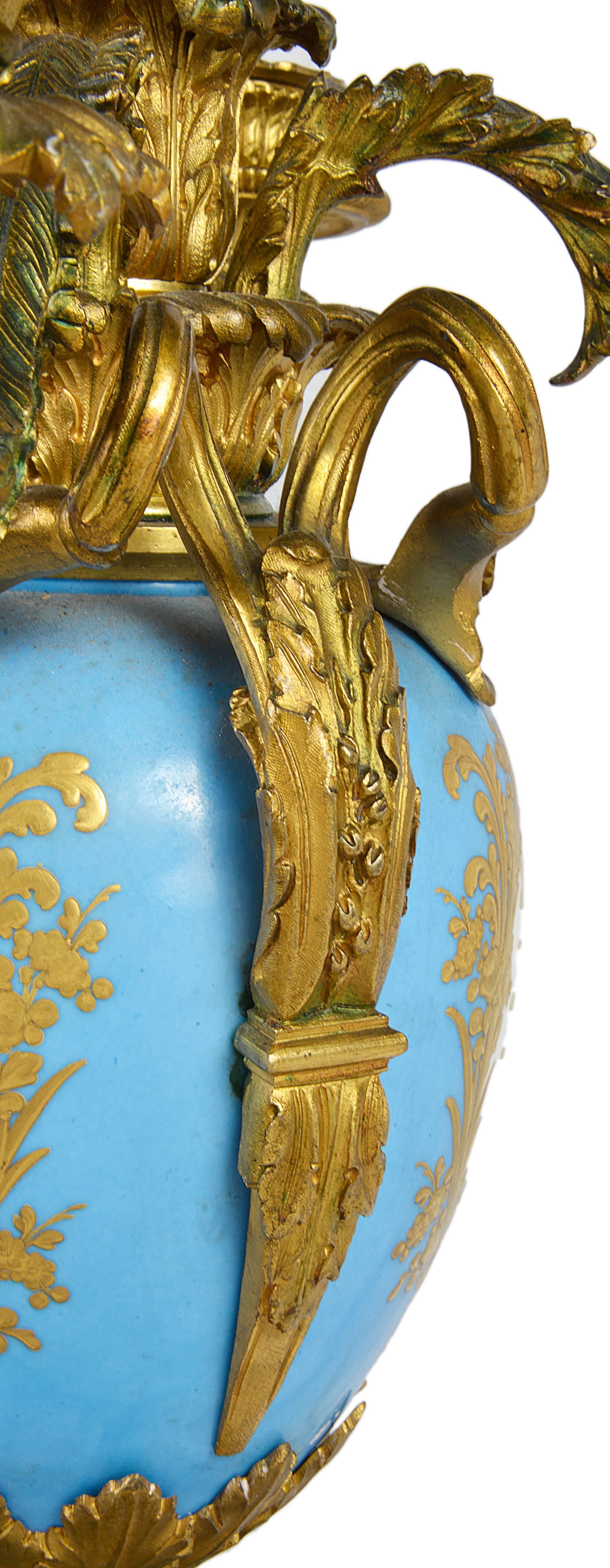 Louis XVI Large Pair of Antique Sevres Candelabra For Sale