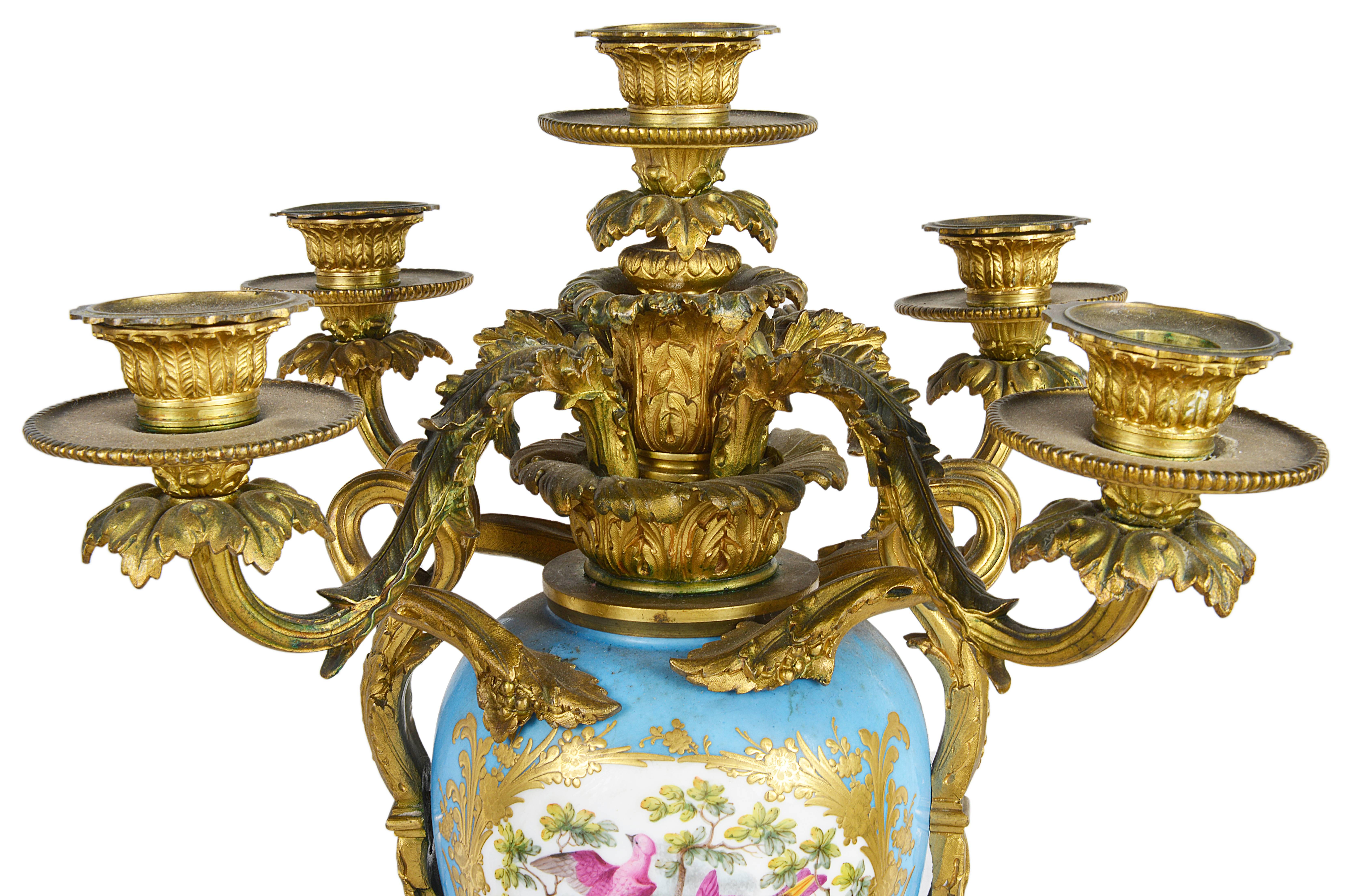 19th Century Large Pair of Antique Sevres Candelabra For Sale