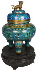 Large Chinese Cloisonné Lidded Koro