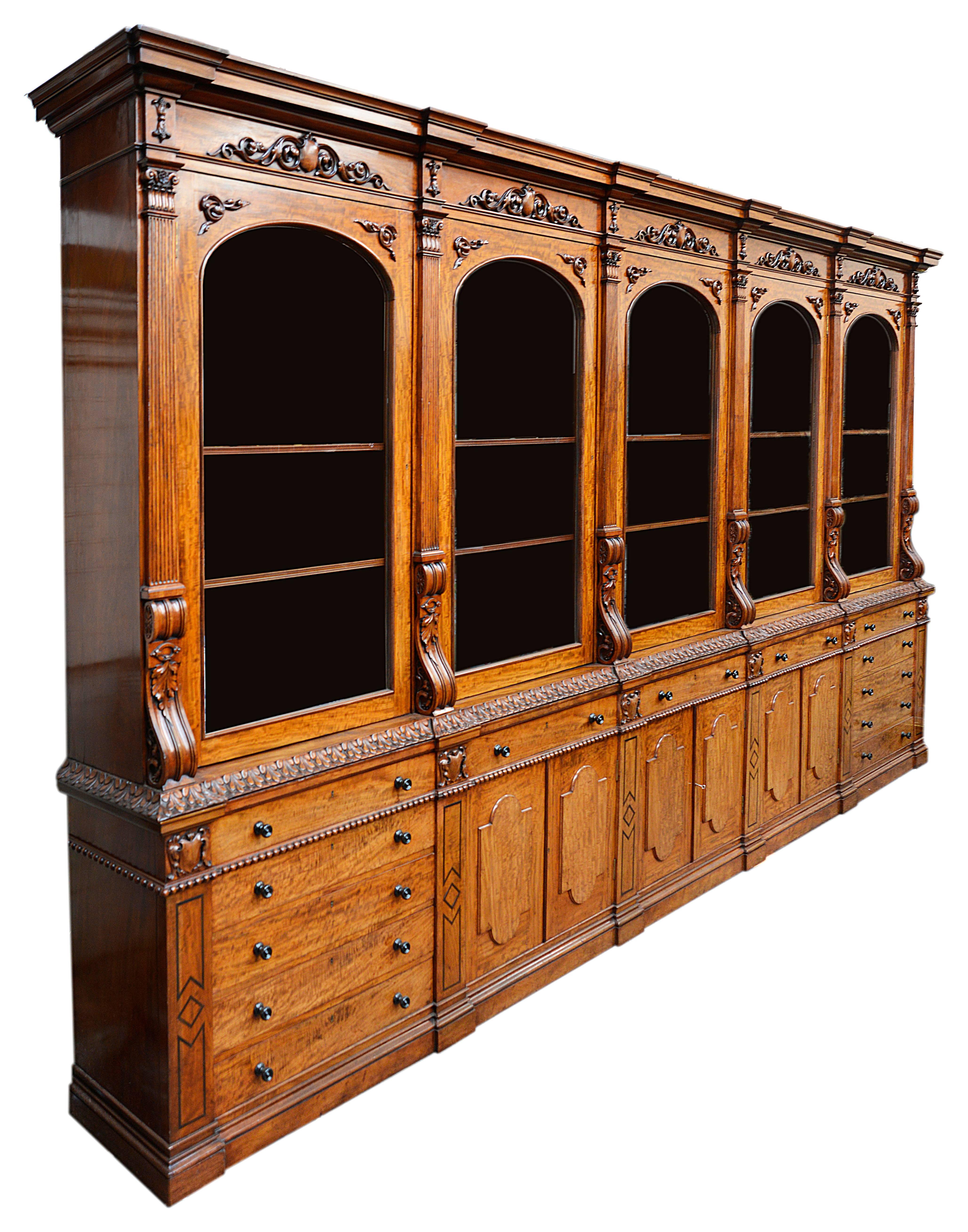19th Century Large Late Regency Period Mahogany Library Bookcase