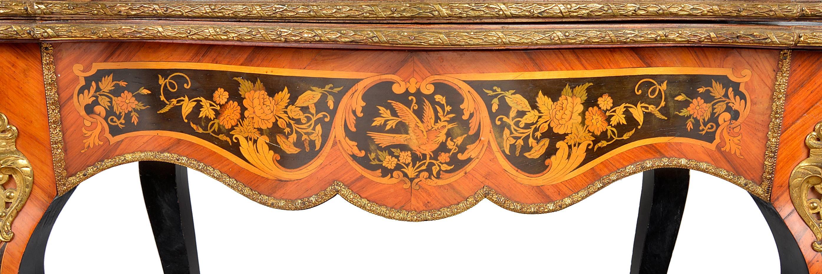 Louis XVI Style Marquetry Card Table In Excellent Condition For Sale In Brighton, Sussex