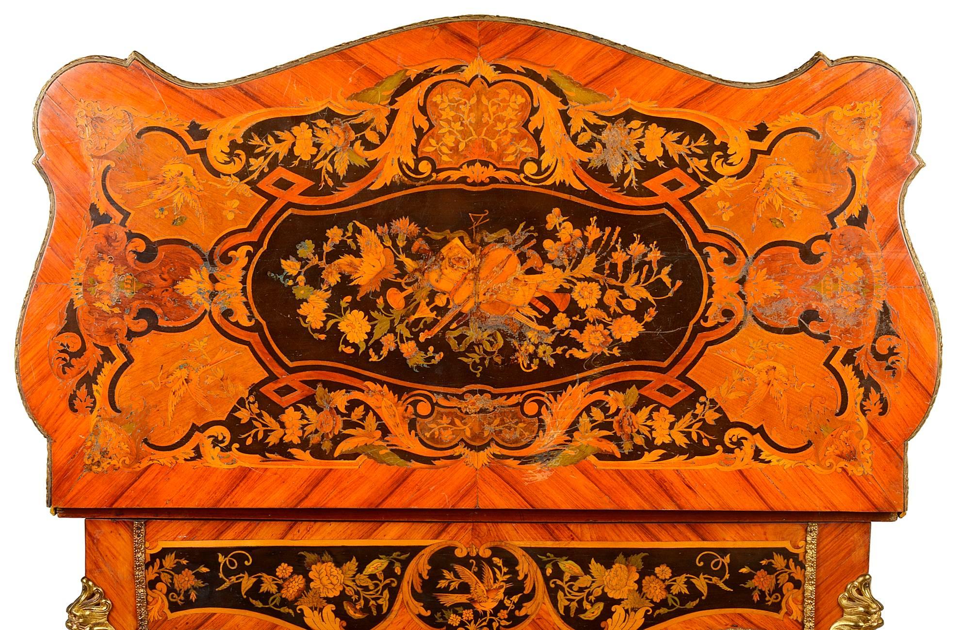 Louis XVI Style Marquetry Card Table For Sale 1
