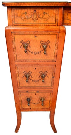 19th Century Satinwood Knee Hole Desk