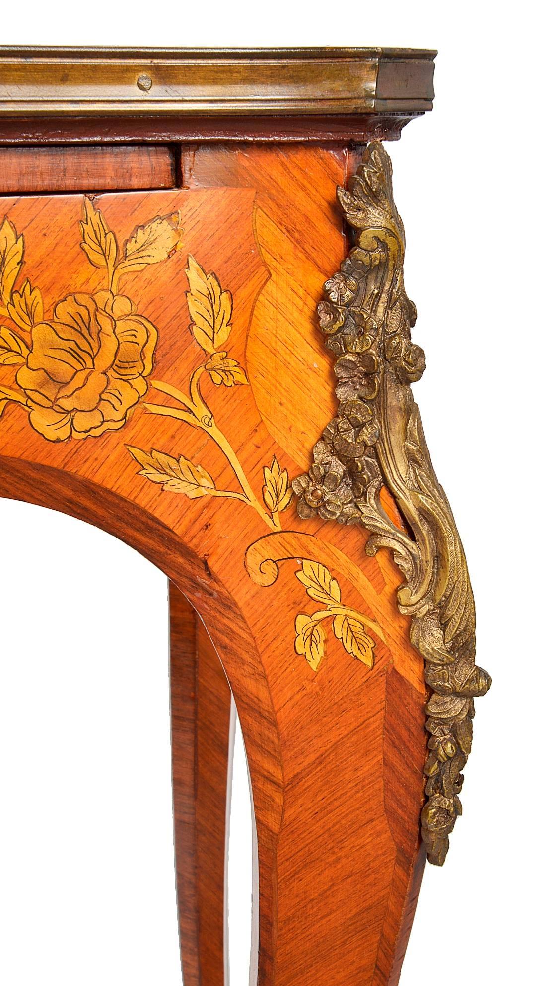 20th Century Pair of Louis XVI Style Marquetry Inlaid Side Tables