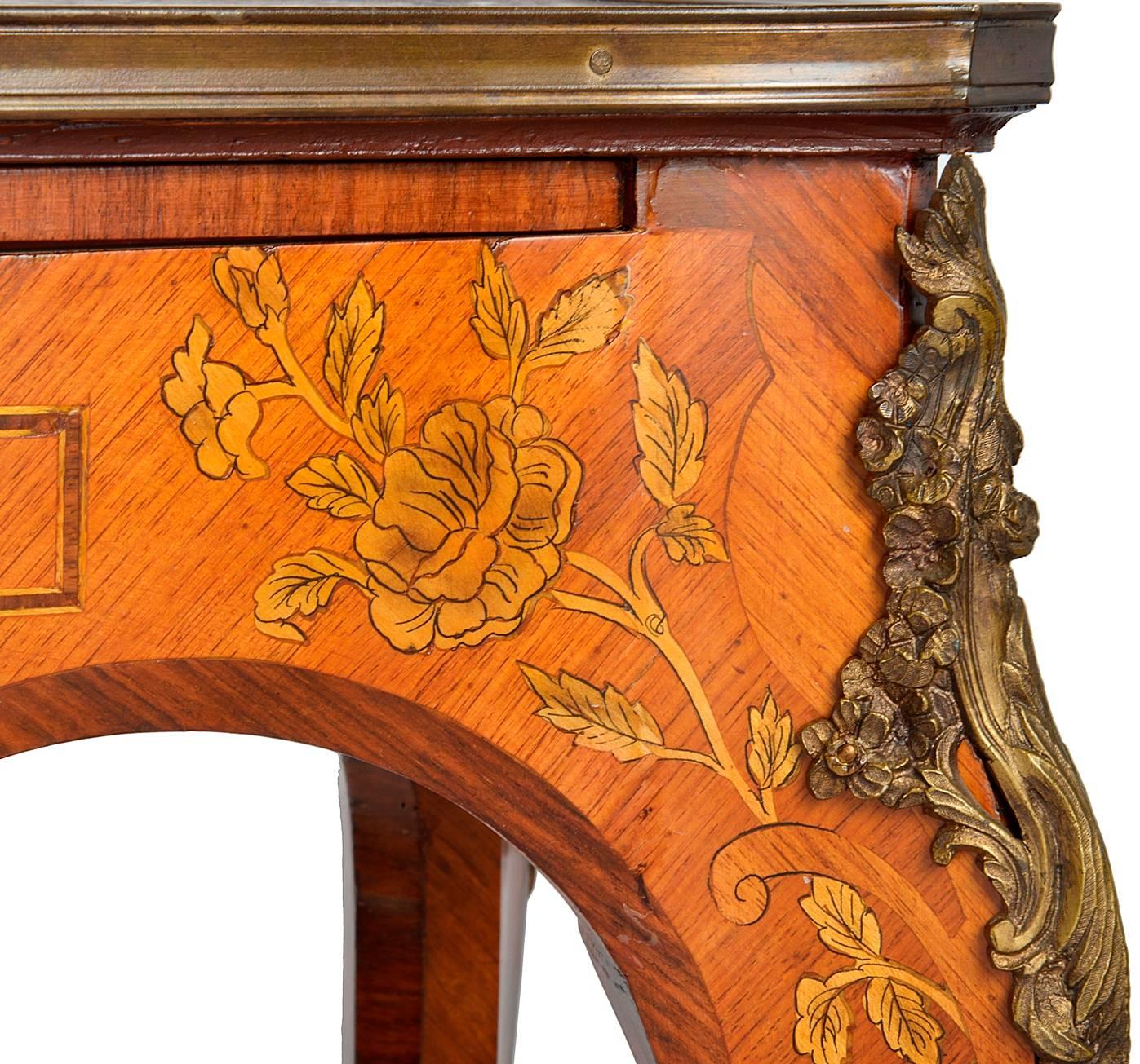 Inlay Pair of Louis XVI Style Marquetry Inlaid Side Tables