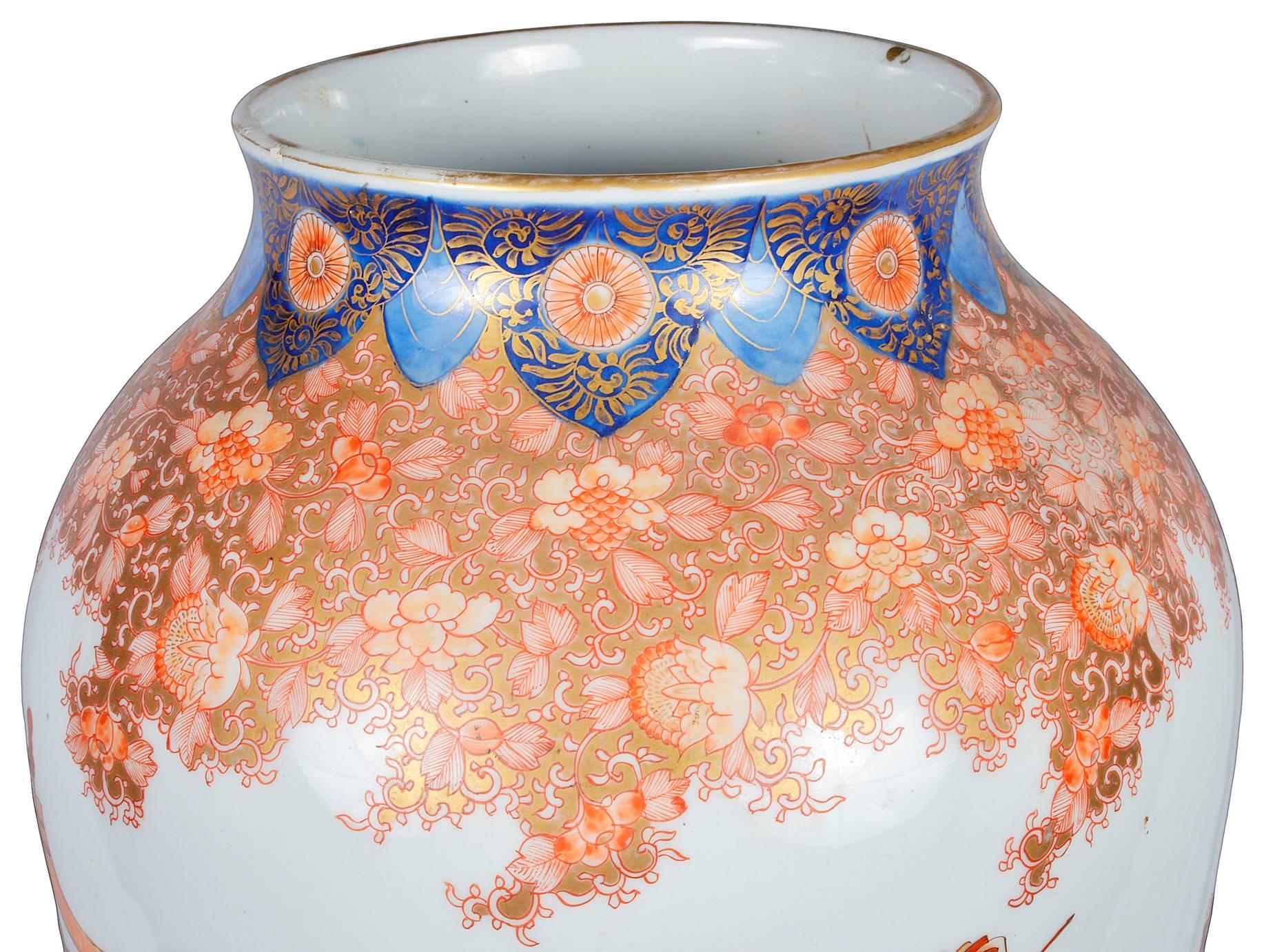 19th Century Japanese Fukagawa Karachi Vase or Lamp 1