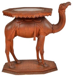 Anglo-Indian Carved Camel Table, 19th Century
