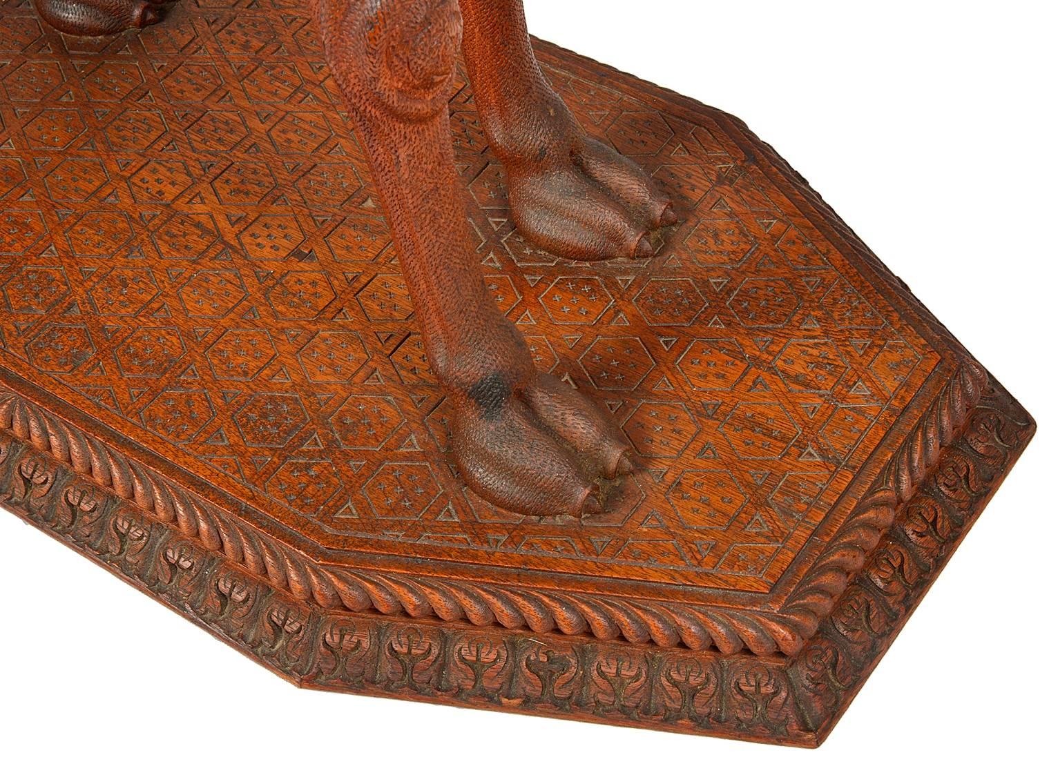 Anglo-Indian Carved Camel Table, 19th Century In Excellent Condition In Brighton, Sussex