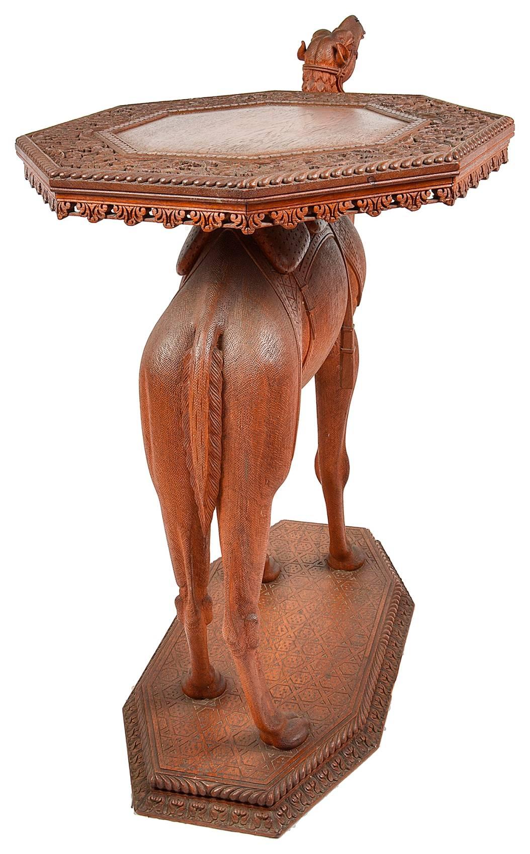Anglo-Indian Carved Camel Table, 19th Century 1