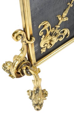 Louis XVI Style Brass Fire Screen